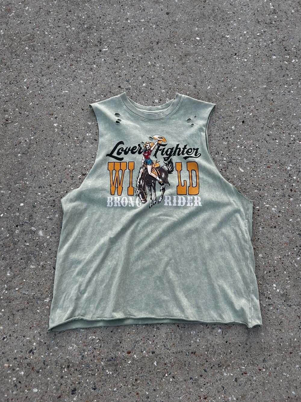 American Highway Lover Fighter Wild Bronc Rider Tank Top Size L